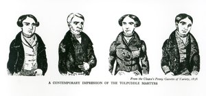 1838年Cleave&39;s Penny Gazette of Variety的Tolpuddle Martyrs的当代印象 作者 英语学校